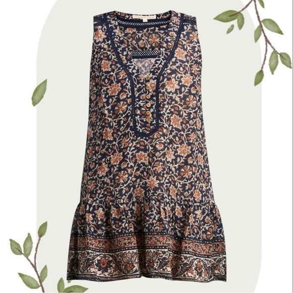 Veronica Beard Dresses & Skirts - Veronica Beard Leanna Navy Boho Floral Sleeveless Mini Dress- Size Small